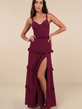 ode to love burgundy satin maxi dress Satin Pretty Burgundy Dresses Size L Lulus Ode To Love Burgundy Satin Maxi Dress